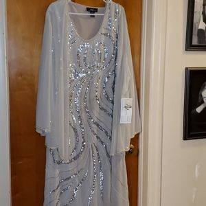 Beautiful Cream Gown with sequins and Beading